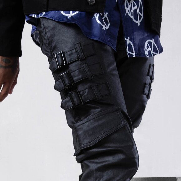 AKINGS Omari Waxed Stacked Jeans - Picture 3 of 7